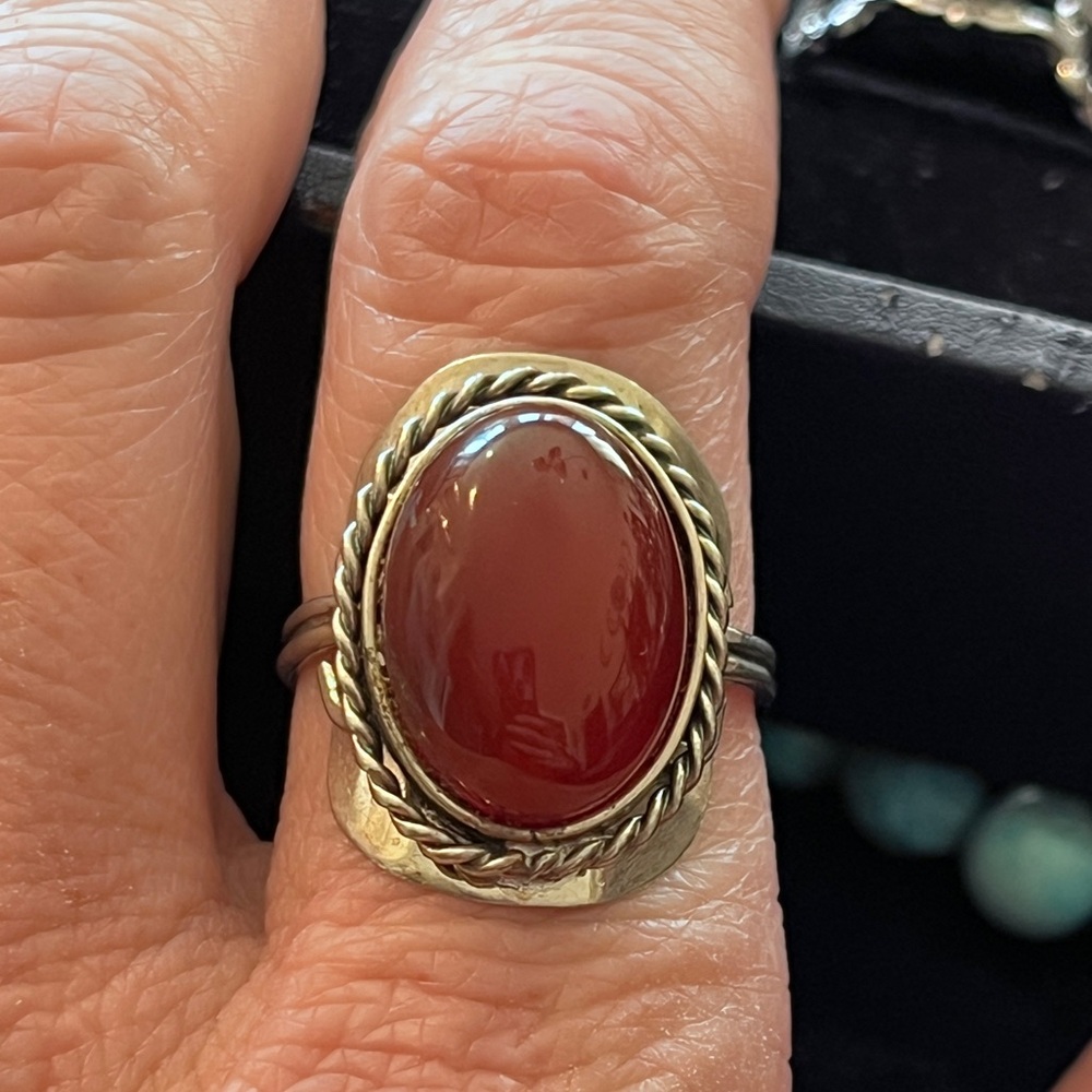 Various adjustable Rings- Mostly Peruvian, Genuine Gemstone - Picture 6 of 13